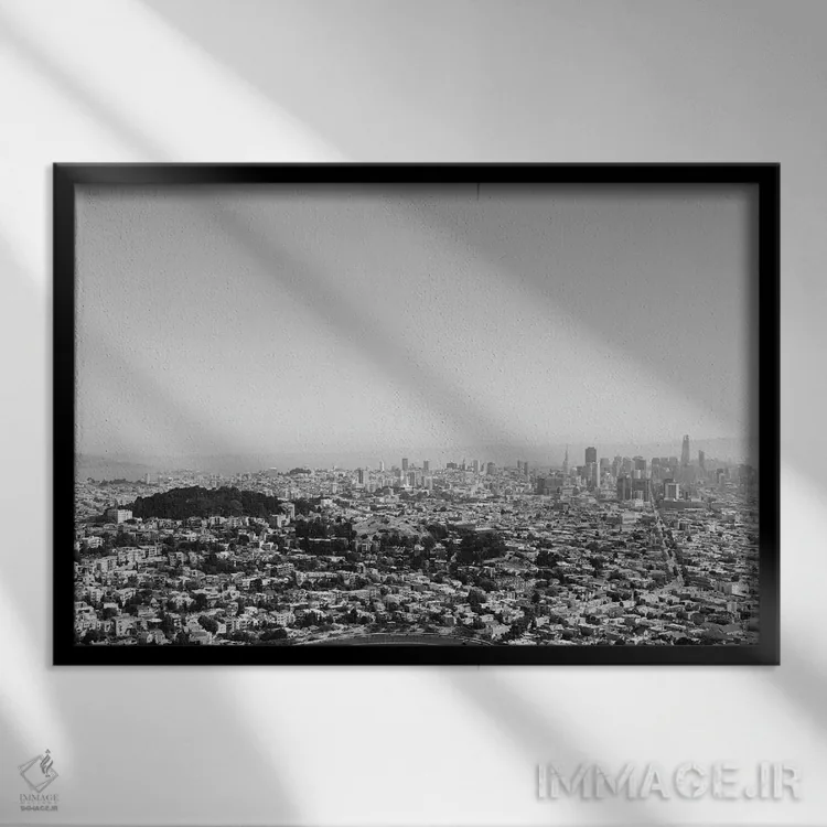 تابلو چشمانداز سان فرانسیسکو اثر بثانی یانگ - نمای قابدار مشکی