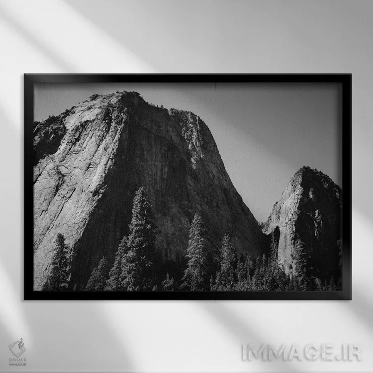 تابلو ال کاپیتان پنجم (صخره معروف یوسیمیتی) اثر بثانی یانگ - نمای قابدار مشکی