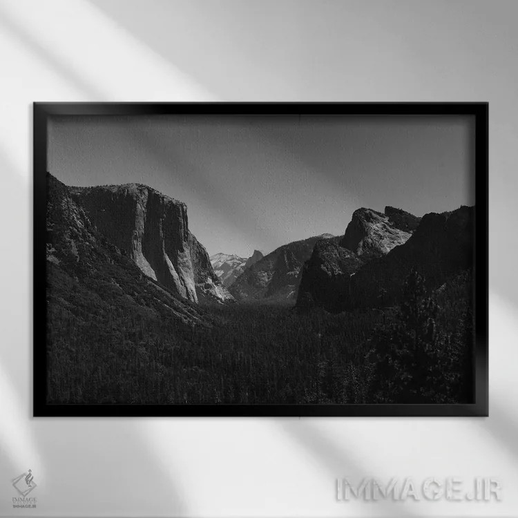 تابلو Yosemite National Park IV,دورنمای تونلی - پارک ملی یوسیمیتی چهارم اثر بثانی یانگ - نمای قابدار مشکی