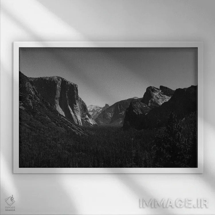 تابلو Yosemite National Park IV,دورنمای تونلی - پارک ملی یوسیمیتی چهارم اثر بثانی یانگ - نمای قابدار سفید