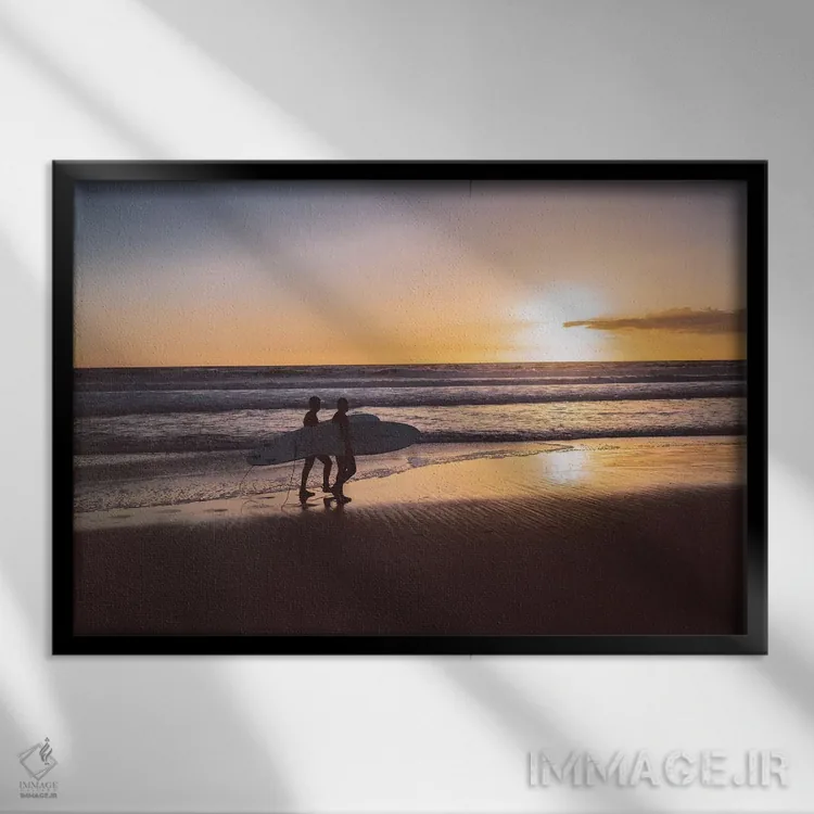 تابلو موجسواران ساحل ونیز اثر بثانی یانگ - نمای قابدار مشکی