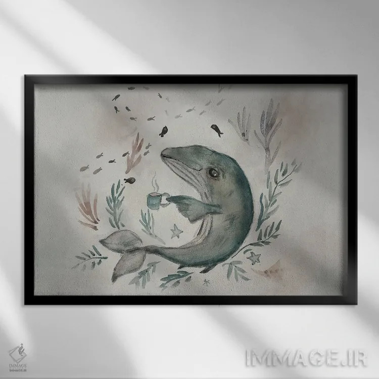 تابلو زمان چای اثر برنادت اوربانویک - نمای قابدار مشکی