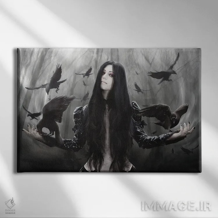 تابلو زاغی (پرنده) اثر بابت ون دن برگ - نمای روبهرو روی دیوار