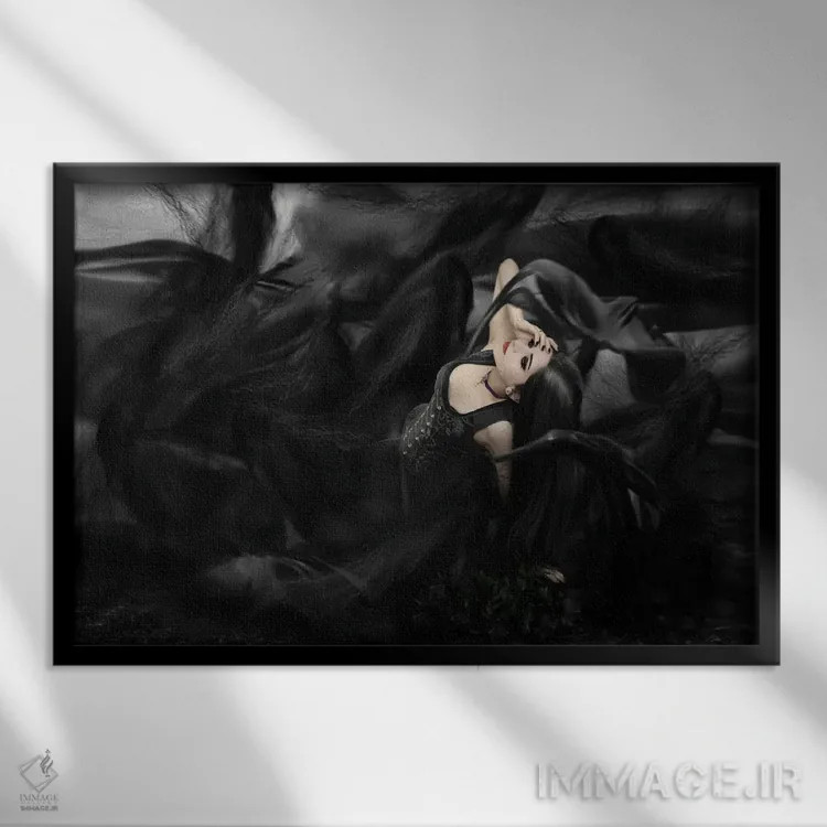 تابلو تاریکی اثر بابت ون دن برگ - نمای قابدار مشکی