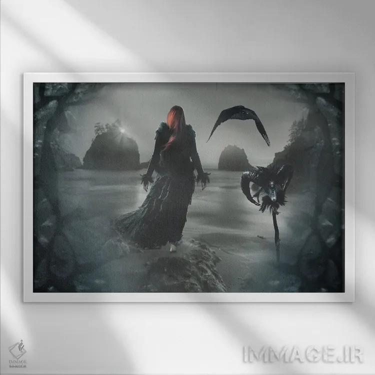 تابلو دوردست اثر بابت ون دن برگ - نمای قابدار سفید