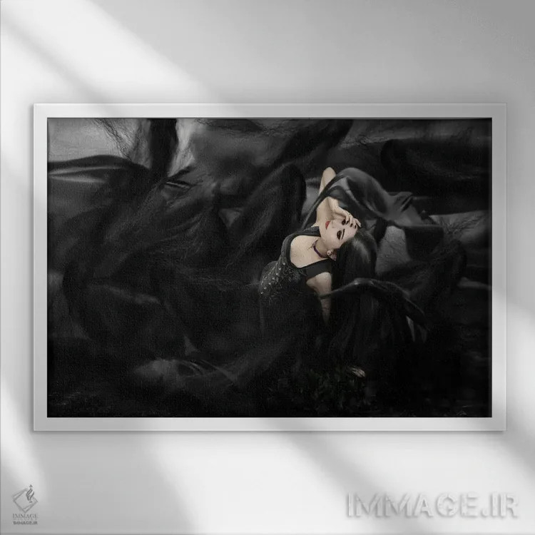 تابلو تاریکی اثر بابت ون دن برگ - نمای قابدار سفید