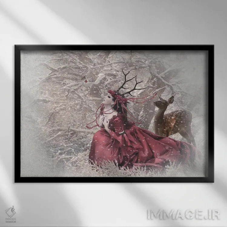 تابلو پری کریسمس اثر بابت ون دن برگ - نمای قابدار مشکی