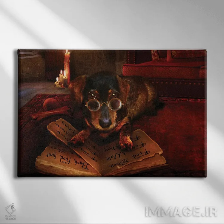 تابلو کتاب گفتوگوی سگی اثر بابت ون دن برگ - نمای روبهرو روی دیوار