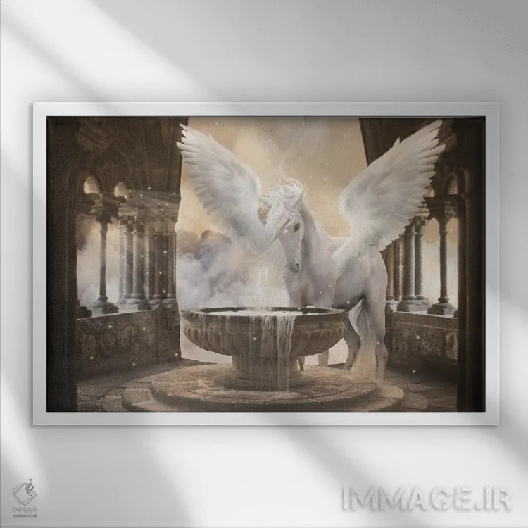 تابلو تکشاخ آسمانی اثر بابت ون دن برگ - نمای قابدار سفید