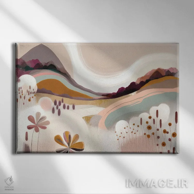 تابلو تپههای رنگارنگ اثر بلا ایو - نمای روبهرو روی دیوار