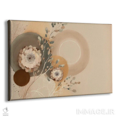 تابلو گیاهان بژ به سبک بوهو اثر بلا ایو - نمای پرسپکتیو محصول