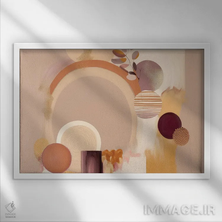 تابلو آدامس بادکنکی گیاهی اثر بلا ایو - نمای قابدار سفید