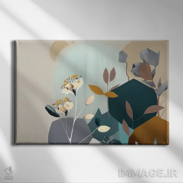تابلو شکوفههای مدرن اثر بلا ایو - نمای روبهرو روی دیوار