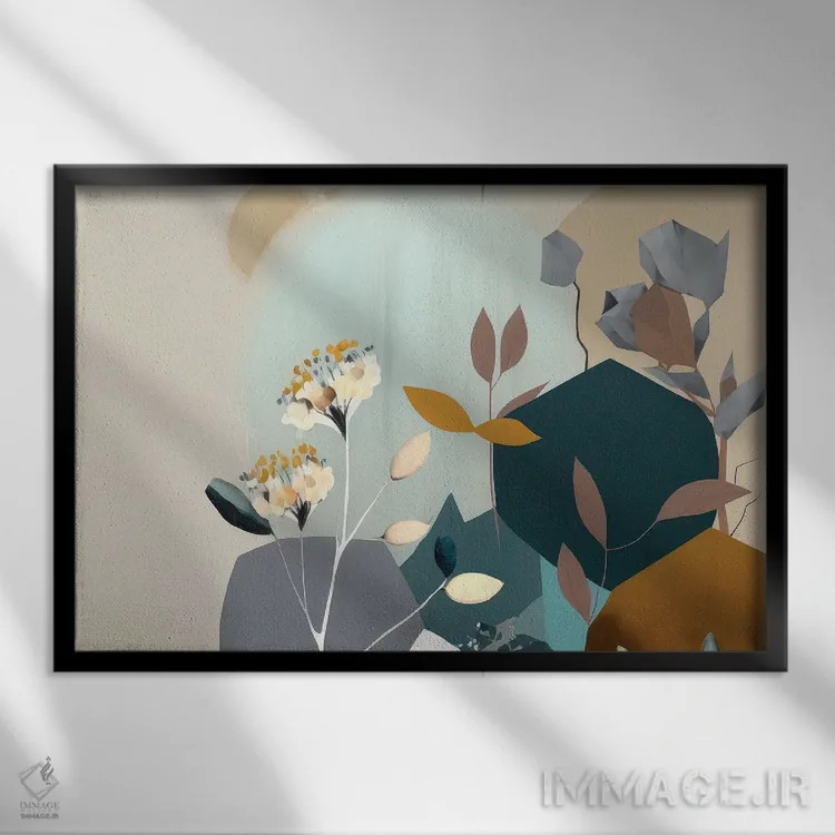 تابلو شکوفههای مدرن اثر بلا ایو - نمای قابدار مشکی