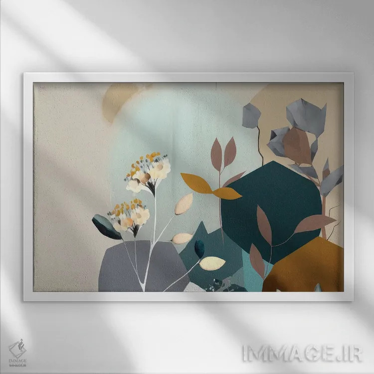 تابلو شکوفههای مدرن اثر بلا ایو - نمای قابدار سفید