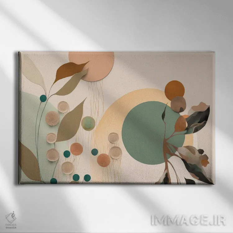 تابلو برگهای قدیمی (وینتیج) اثر بلا ایو - نمای روبهرو روی دیوار