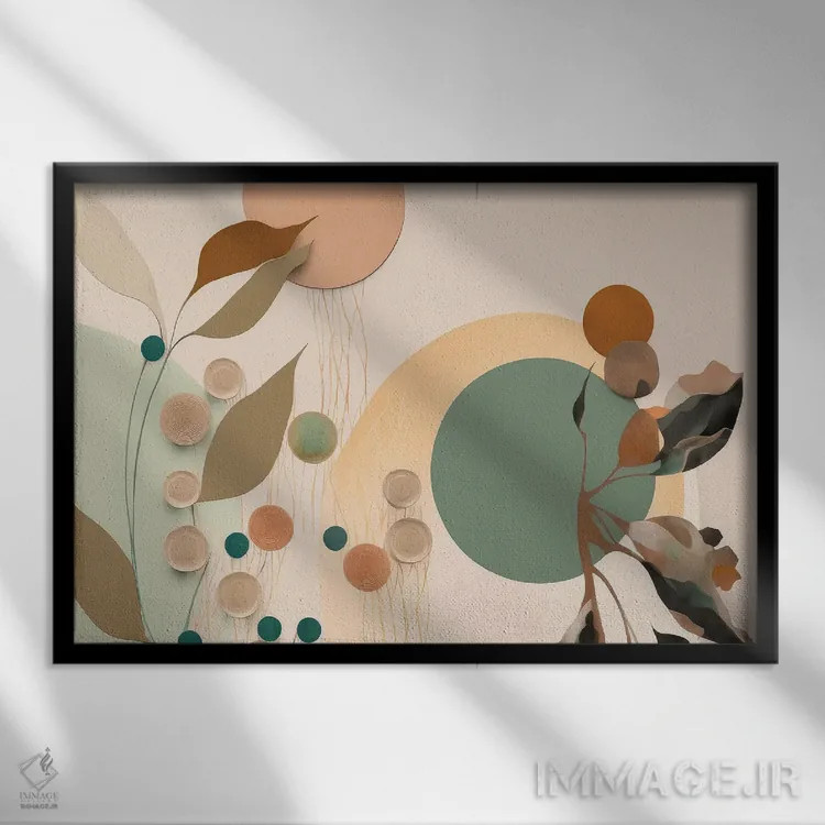 تابلو برگهای قدیمی (وینتیج) اثر بلا ایو - نمای قابدار مشکی