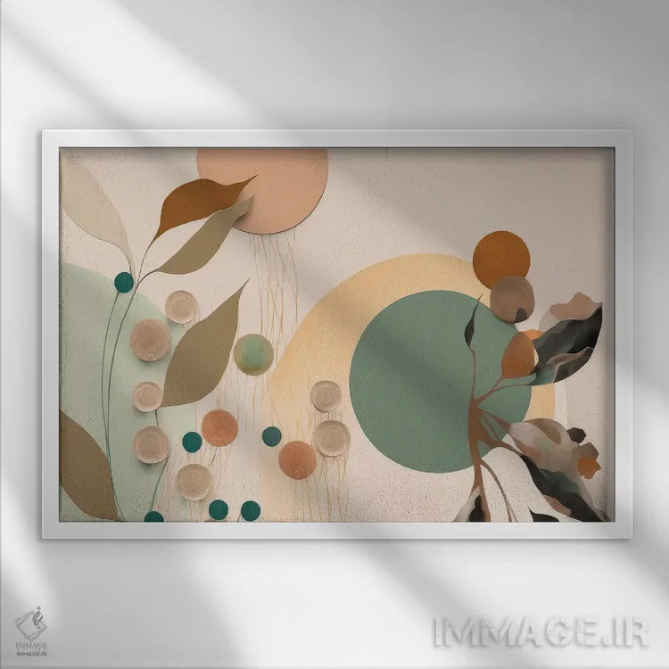 تابلو برگهای قدیمی (وینتیج) اثر بلا ایو - نمای قابدار سفید