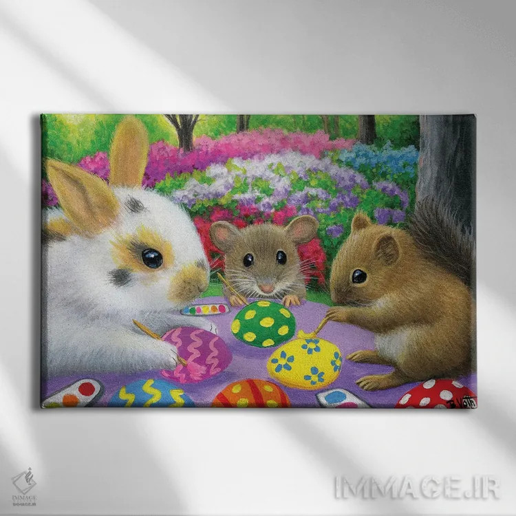 تابلو تزیین تخممرغها اثر بریجت واث - نمای روبهرو روی دیوار