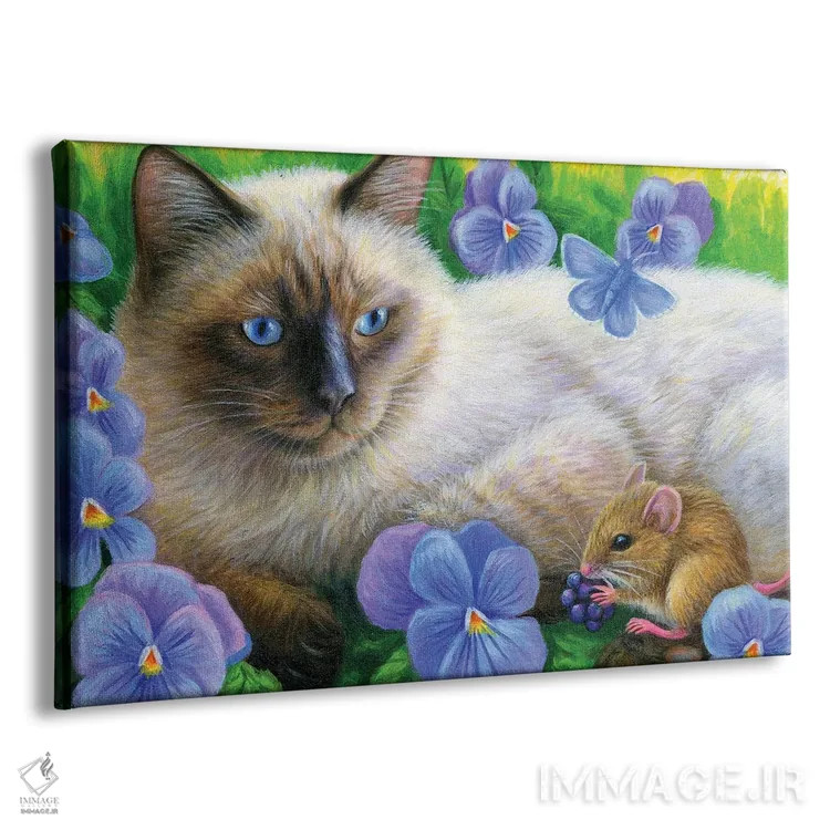 تابلو دوستی میان بنفشهها ۴ اثر بریجت واث - نمای پرسپکتیو محصول