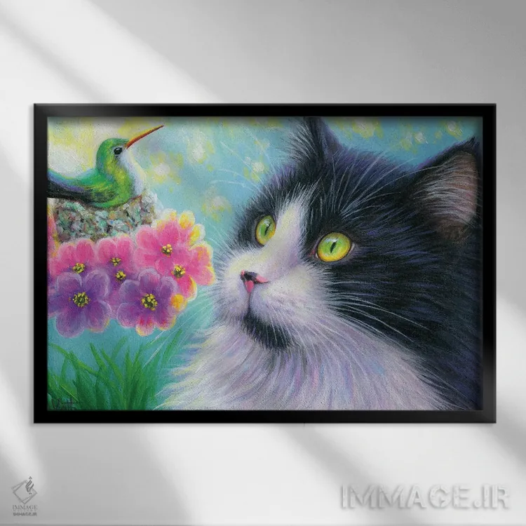 تابلو گوهر باغ ۳ اثر بریجت واث - نمای قابدار مشکی