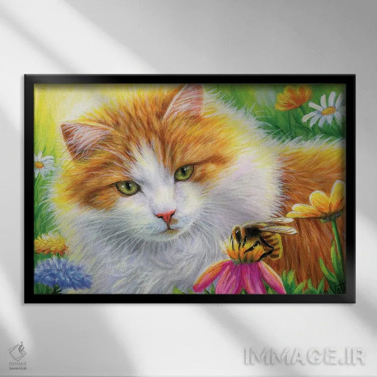 تابلو وزوزی برای باترشک (نبات کرهای) اثر بریجت واث - نمای قابدار مشکی