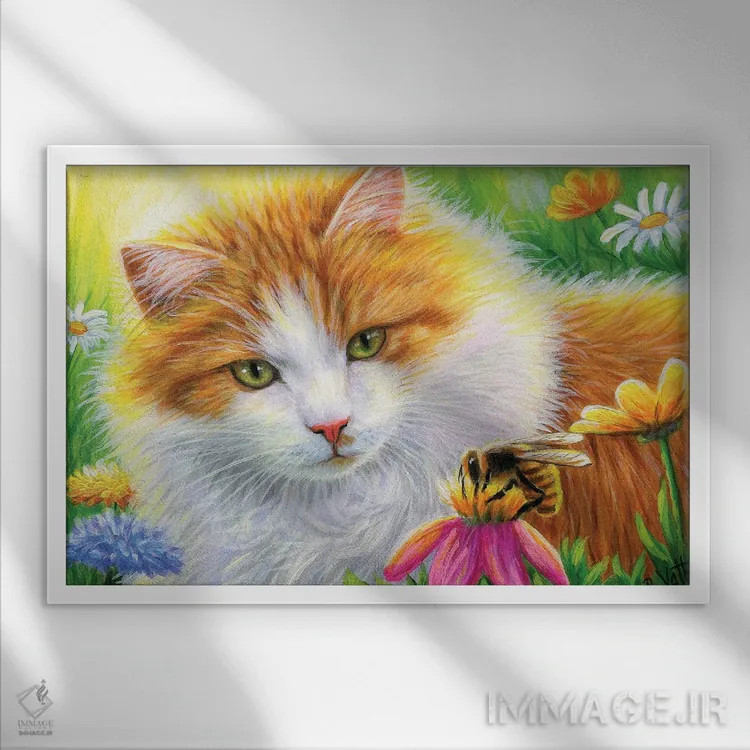 تابلو وزوزی برای باترشک (نبات کرهای) اثر بریجت واث - نمای قابدار سفید