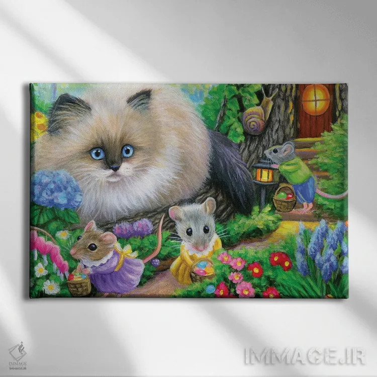 تابلو جستجوی تخممرغ عید پاک اثر بریجت واث - نمای روبهرو روی دیوار