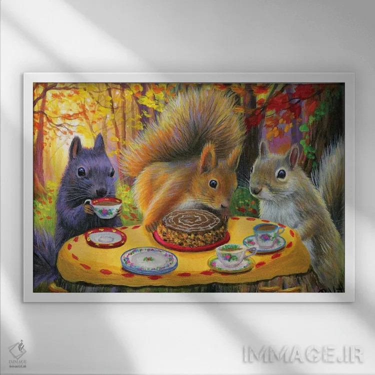 تابلو باشگاه آجیل اثر بریجت واث - نمای قابدار سفید