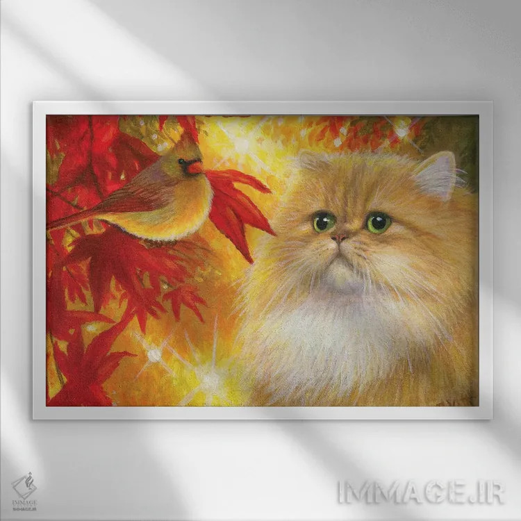 تابلو دوست کوچک پاییزی آملیا اثر بریجت واث - نمای قابدار سفید