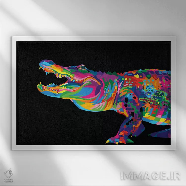 تابلو تمساح اثر باب ویر - نمای قابدار سفید