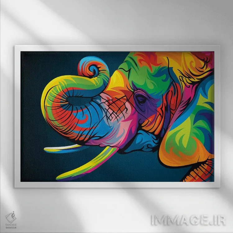 تابلو فیل اثر باب ویر - نمای قابدار سفید