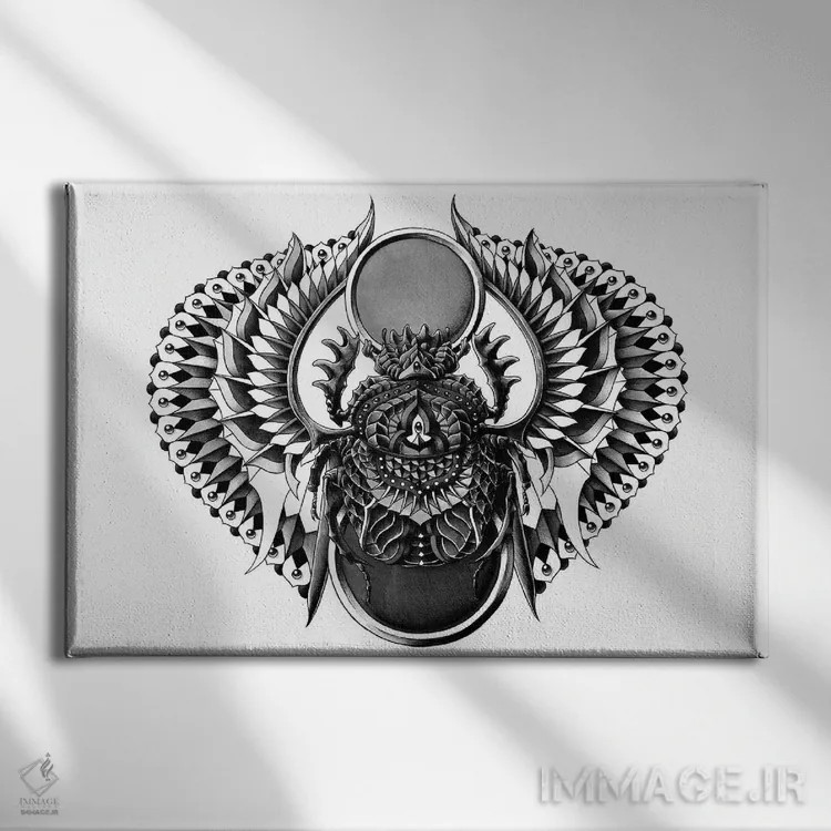 تابلو سوسک مصری (اسکاراب) اثر بیوورکز - نمای روبهرو روی دیوار