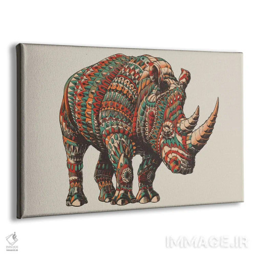 تابلو کرگدن رنگی II اثر بیوورکز - نمای پرسپکتیو محصول