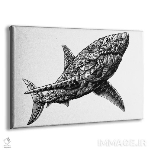 تابلو کوسه سفید بزرگ اثر بیوورکز - نمای پرسپکتیو محصول