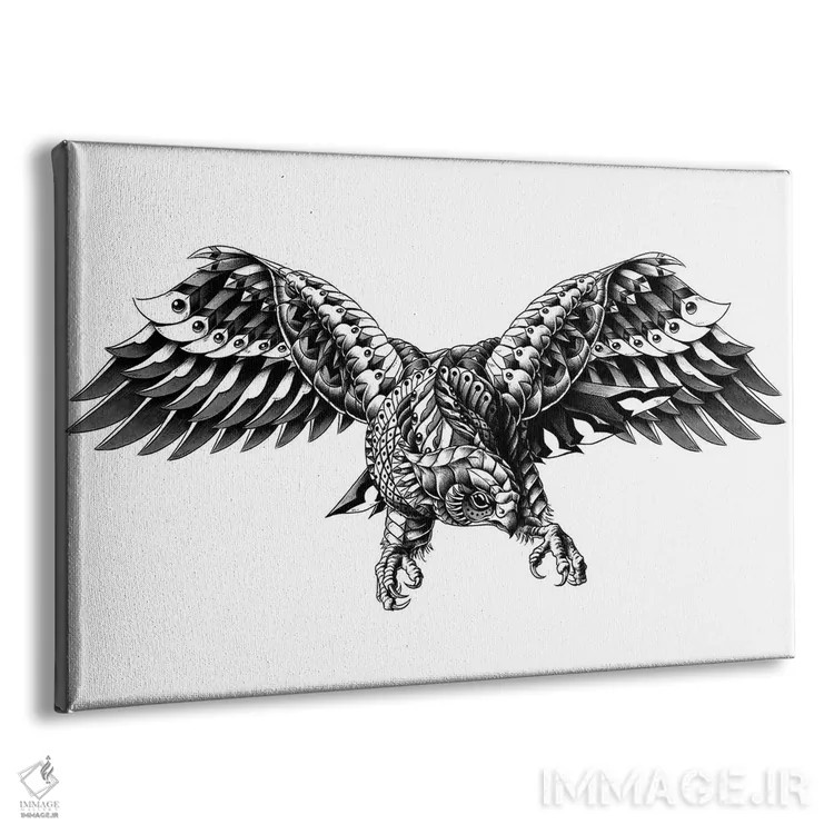 تابلو شاهین تزیینی اثر بیوورکز - نمای پرسپکتیو محصول