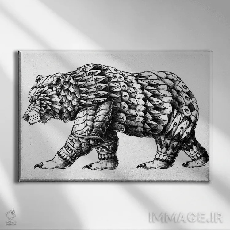 تابلو خرس کالیفرنیا اثر بیوورکز - نمای روبهرو روی دیوار