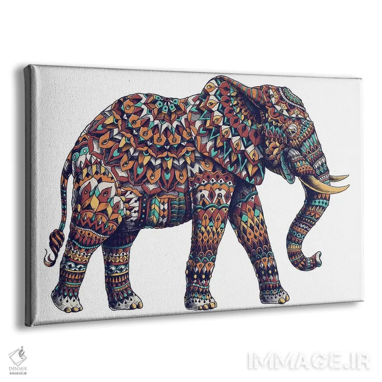 تابلو فیل تزیینی شماره ۲ رنگی شماره ۲ اثر بیوورکز - نمای پرسپکتیو محصول