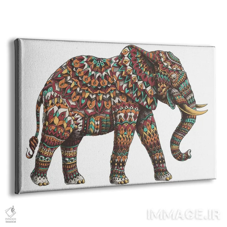 تابلو فیل تزیینی شماره ۲ رنگی شماره ۱ اثر بیوورکز - نمای پرسپکتیو محصول