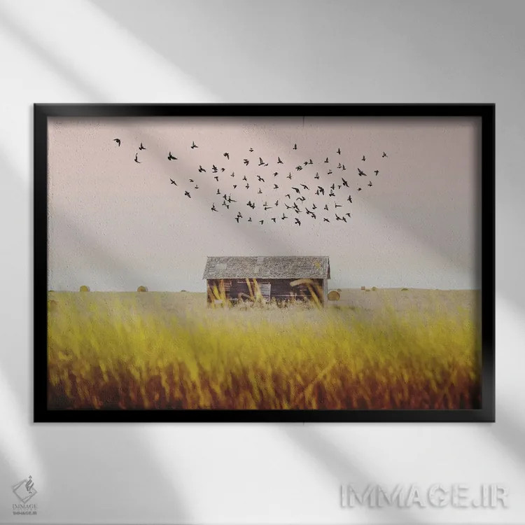 تابلو انبار برداشت محصول اثر آنی بیلی آرت (هنرمند) - نمای قابدار مشکی