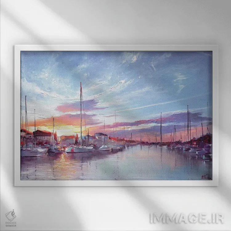 تابلو غروب در پرکو، کرواسی اثر بُژنا فوخس - نمای قابدار سفید