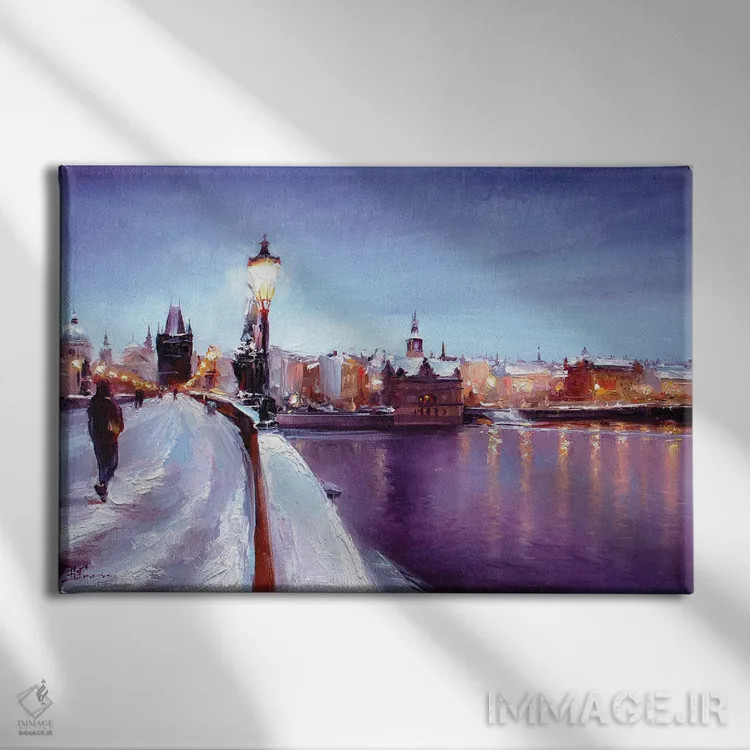 تابلو زمستان در پراگ اثر بُژنا فوخس - نمای روبهرو روی دیوار