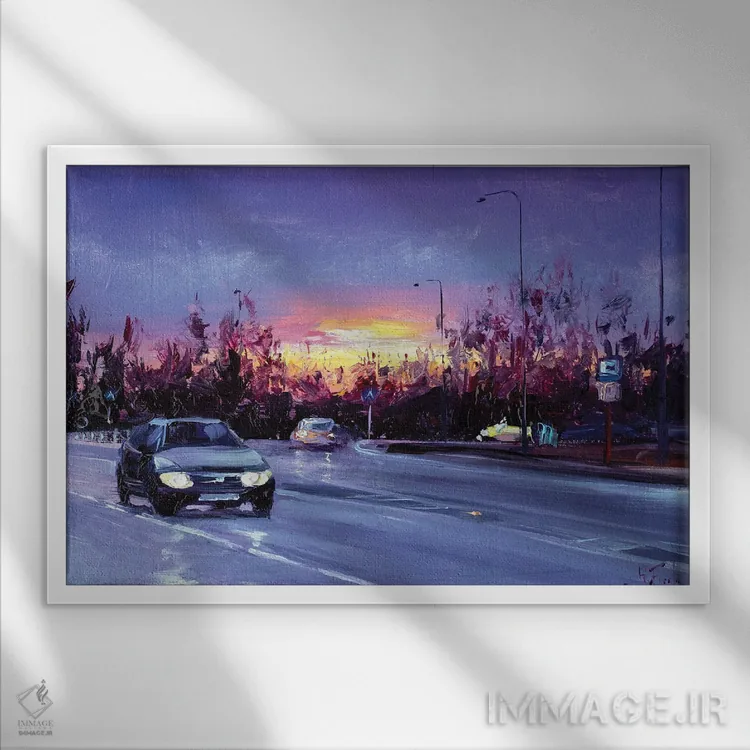 تابلو در راه بازگشت به خانه اثر بُژنا فوخس - نمای قابدار سفید