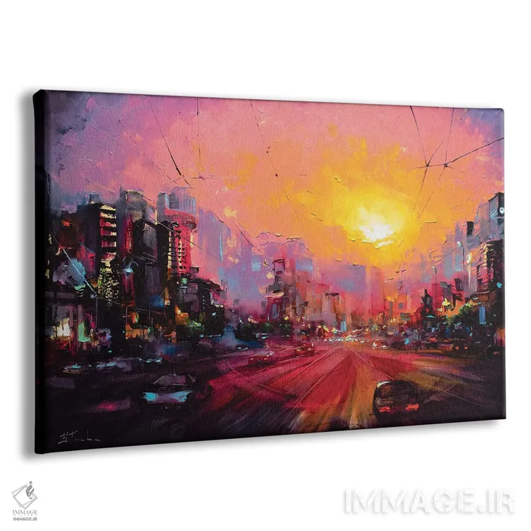 تابلو حس و حال رنگارنگ شهر اثر بُژنا فوخس - نمای پرسپکتیو محصول