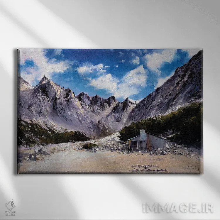 تابلو کوه سررو کاتدرال، پاتاگونیا، سن کارلوس د باریلوسه (آرژانتین) اثر بُژنا فوخس - نمای روبهرو روی دیوار