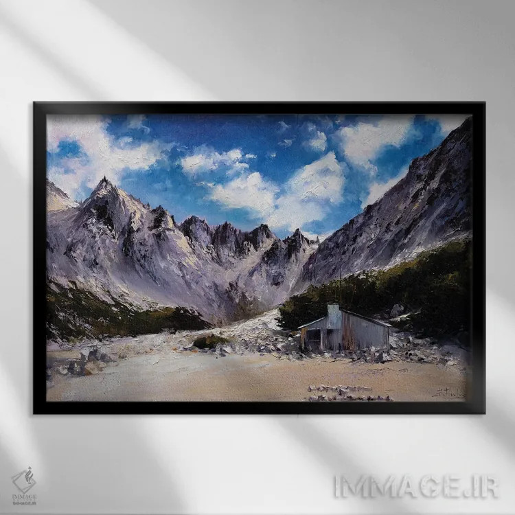 تابلو کوه سررو کاتدرال، پاتاگونیا، سن کارلوس د باریلوسه (آرژانتین) اثر بُژنا فوخس - نمای قابدار مشکی