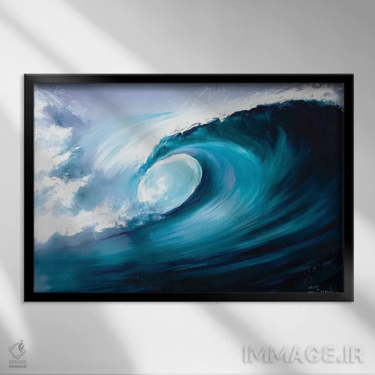 تابلو سمفونی پاشش دریا اثر بُژنا فوخس - نمای قابدار مشکی