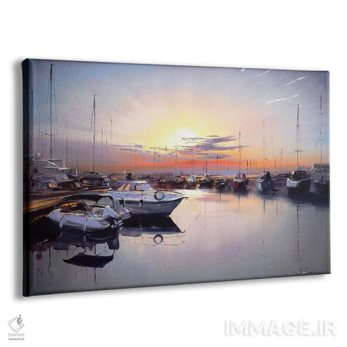 تابلو خیالبافی آرام قایقهای خفته اثر بُژنا فوخس - نمای پرسپکتیو محصول