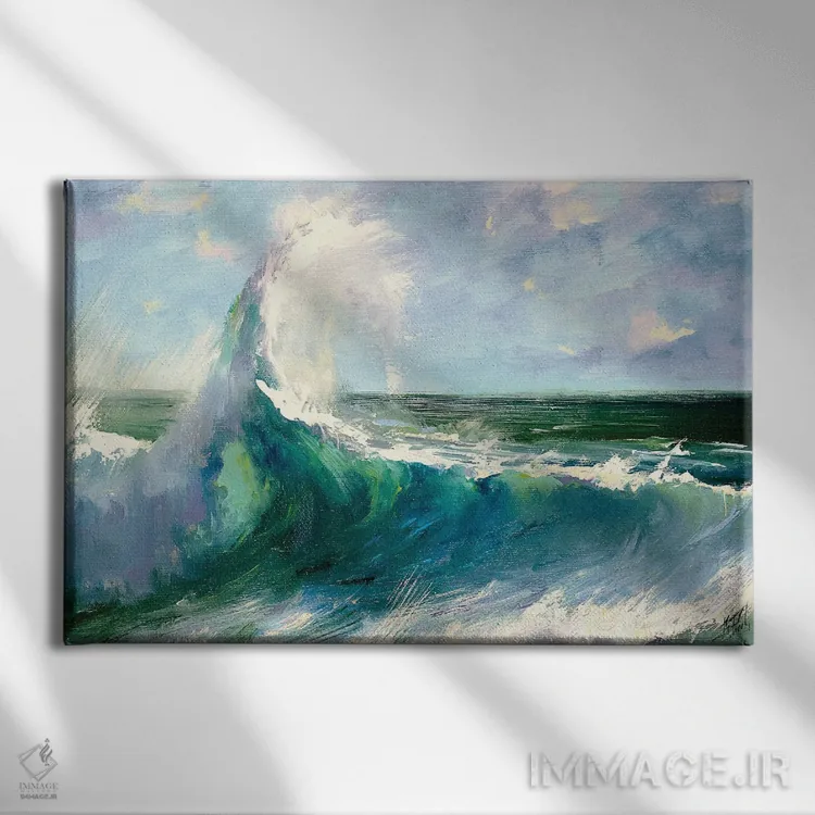 تابلو موج کوبنده اثر بُژنا فوخس - نمای روبهرو روی دیوار
