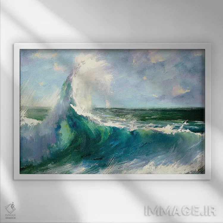 تابلو موج کوبنده اثر بُژنا فوخس - نمای قابدار سفید